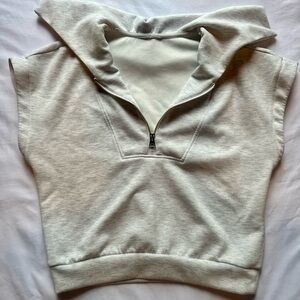 Gray Sleeveless Hoodie